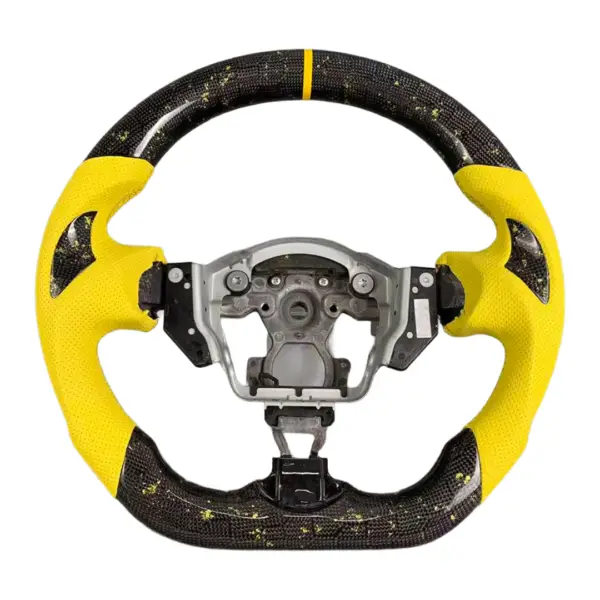 Nissan 370z Carbon Fiber Black & Yellow Steering Wheel