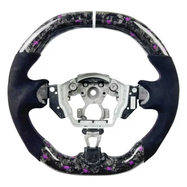 Nissan 370z Forged Carbon Fiber Black & Purple Steering Wheel